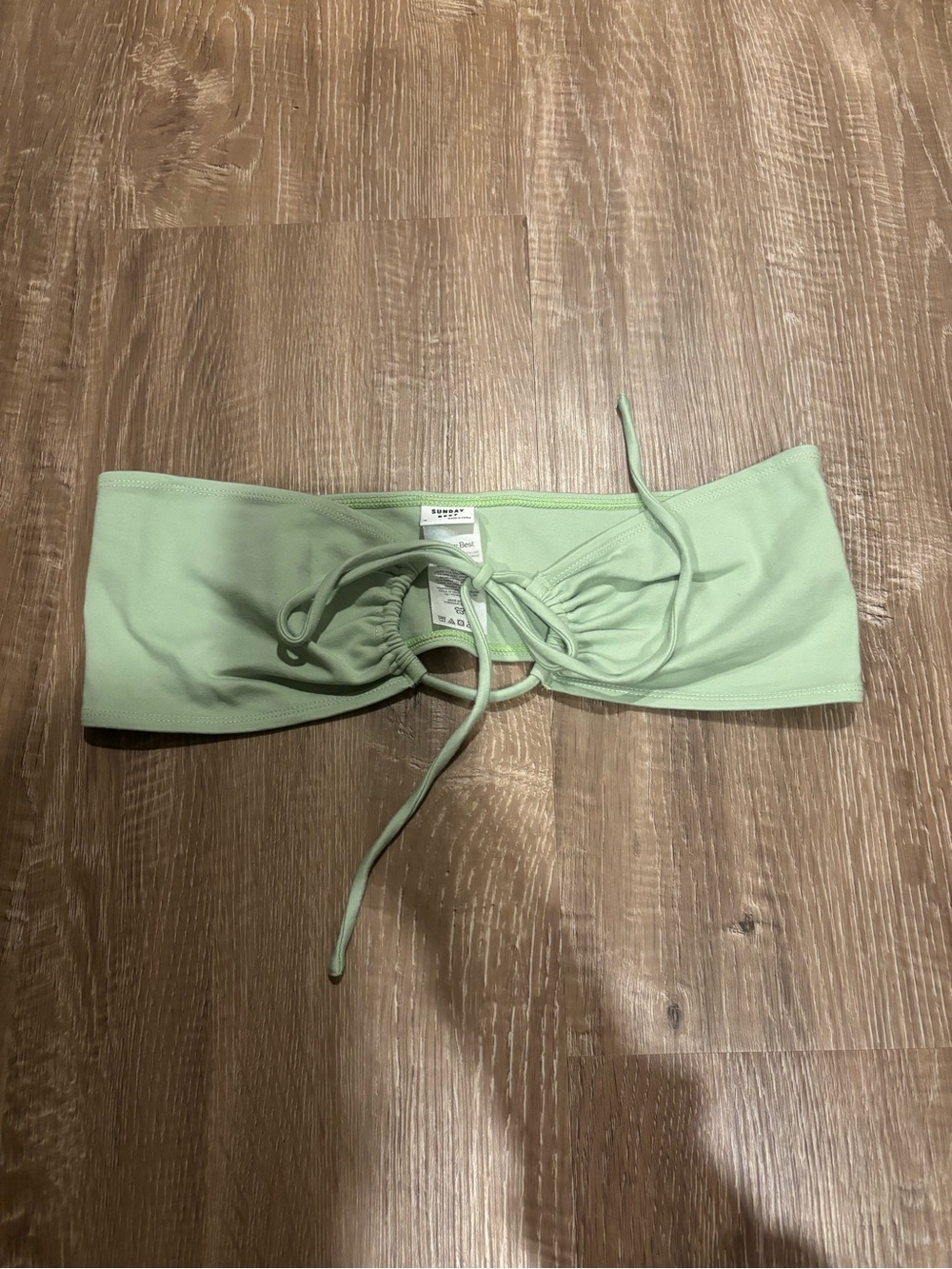 Sunday Best Mint Green Bandeau Crop Top with Ring Tie